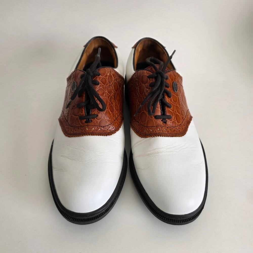 Callaway Golf by Nordstrom Men’s 7.5 M Leather Golf Shoes White Brown
